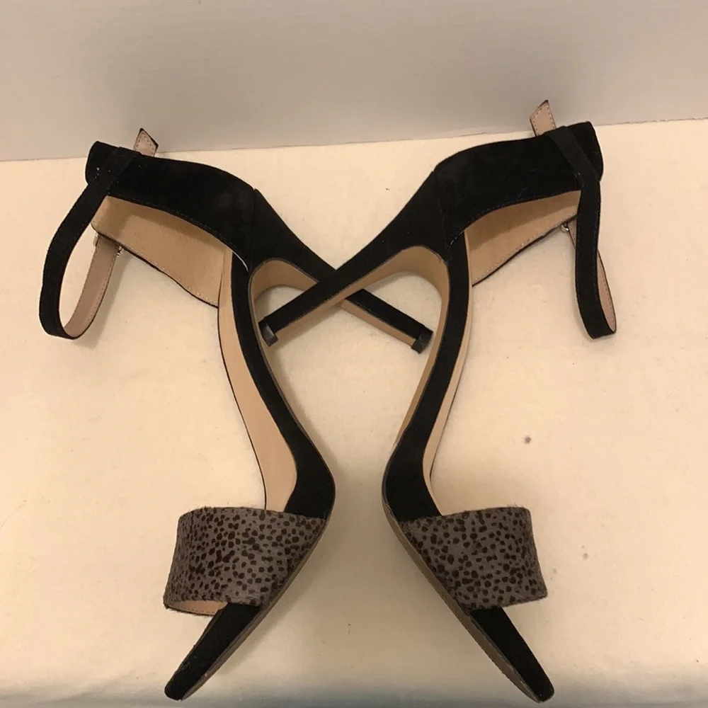 SOLE SOCIETY HEEL 4• 5” SO SHEILA GRAY:BLACK SUEDE/CALF SZ 8•5 M - Picture 2 of 8